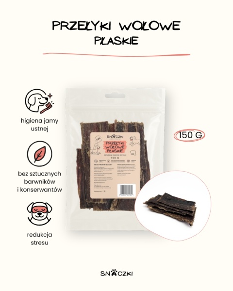 Przełyki wołowe płaskie 150g