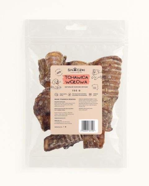 Naturalny gryzak dla psa – suszona tchawica wołowa 150g