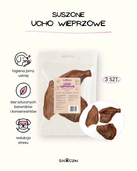 Naturalny gryzak dla psa – suszone ucho wieprzowe