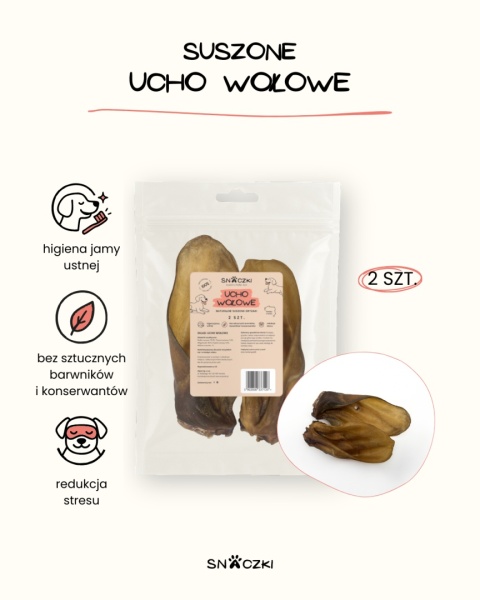 Naturalny gryzak dla psa – suszone ucho wołowe