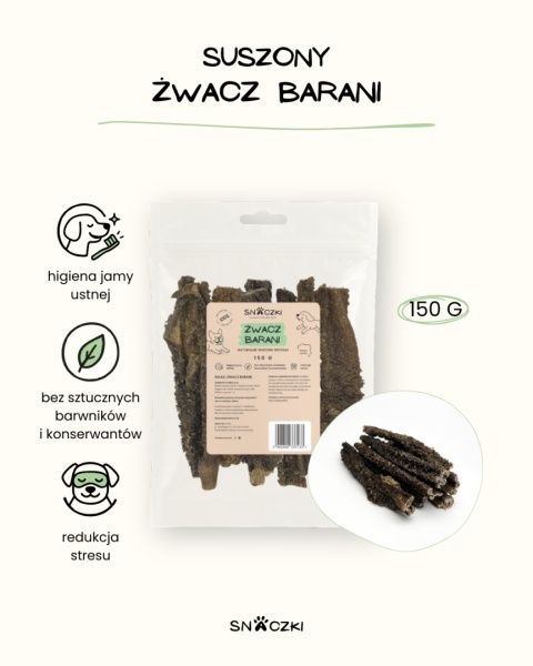 Naturalny gryzak dla psa – suszony żwacz barani