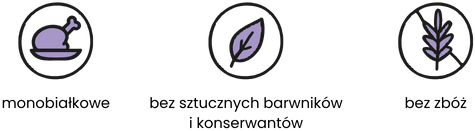 Monobiałkowe bez sztucznych barwników i konserwantów bez zbóż