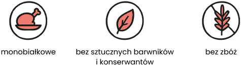 Monobiałkowe bez sztucznych barwników i konserwantów bez zbóż